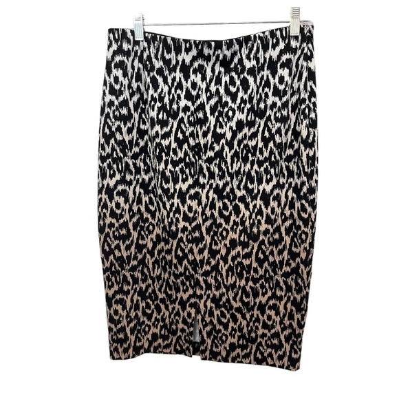 Alfani Animal Print Umbre Stretch Knit Elastic Waist Skirt Size Medium - Picture 1 of 4